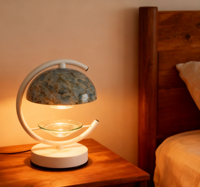 Diffuseur de parfum électrique en verre et métal pour cire fondue avec minuterie et fonction de gradation, pour la décoration d'ambiance à la maison