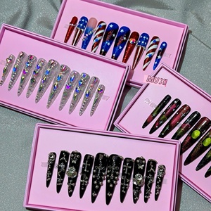 10 <span class=keywords><strong>faux</strong></span> ongles réutilisables en acrylique à presser, couvrance totale, pour femmes, pour le nail art DIY et usage en salon - Product Image 4