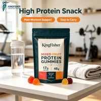 Gummies de protéines de lactosérum OEM KingFisher avec créatine pour soutenir la force musculaire, complément pré-entraînement pour adultes sportifs
