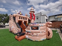 Parcours d'obstacles gonflable géant amusant, bateau pirate, terrain de jeu gonflable pour enfants et adultes