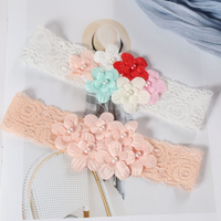 Bandeaux pour bébés filles nouveau-nés, blancs, extensibles, en dentelle, avec nœud papillon, fleur, doux, élastiques, accessoires de cheveux pour enfants, cadeau