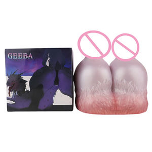 GEEBA Masturbateur masculin sexy à gros seins, jouets sexuels en silicone pour hommes, stimulateur de poche à double canal, poupée réaliste avec vagin - Product Image 5
