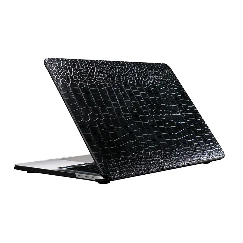 High Quality Luxury 13 Inch Pc Pu Crocodile Pattern Leather Shockproof Clamshell Laptop Casing For Macbook Pro Or Air