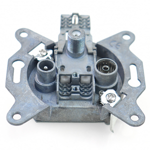 Highfly Chuyên Nghiệp Kẽm Đúc Antenna Cable Đôi 2 IEC Kết Nối TV FM SAT <span class=keywords><strong>Catv</strong></span> Tường Ổ Cắm - Product Image 5