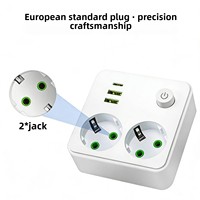 Adaptador de Enchufe USB Tipo C Estándar Europeo, Adaptador Inteligente Multifuncional de Uno a Dos NS-85U 2.5A