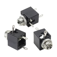Sampel Gratis PJ-301M-12 Konektor Kuningan Berulir ABS Jack Audio 3.5mm 3pin Dual Channel Adaptor Headphone Vertikal IP20 Female