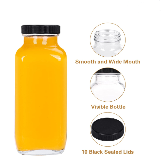 8oz glass bottle with lid