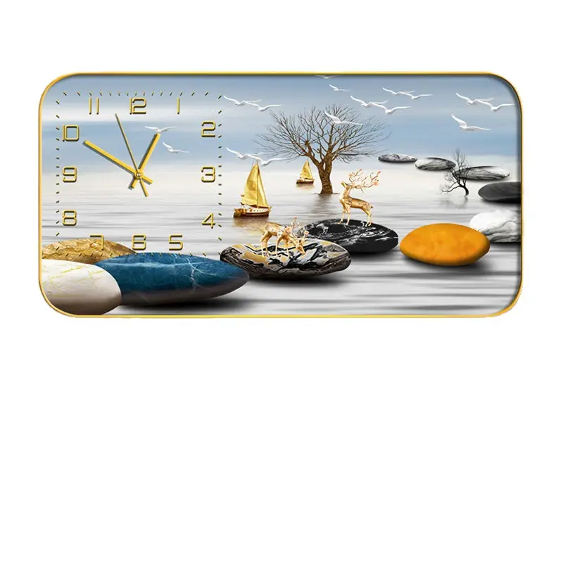 Decor Clock painting Poster Pictures Frames Art Restaurant Decoration Canvas 3D Wall Hanging Glass Painting