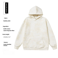 Hoodie Unisex 450G Sparkle Drop-Shoulder Warna Solid dengan Hiasan Rhinestone Custom, Bahan Sehat, Model Longgar Kasual, Streetwear