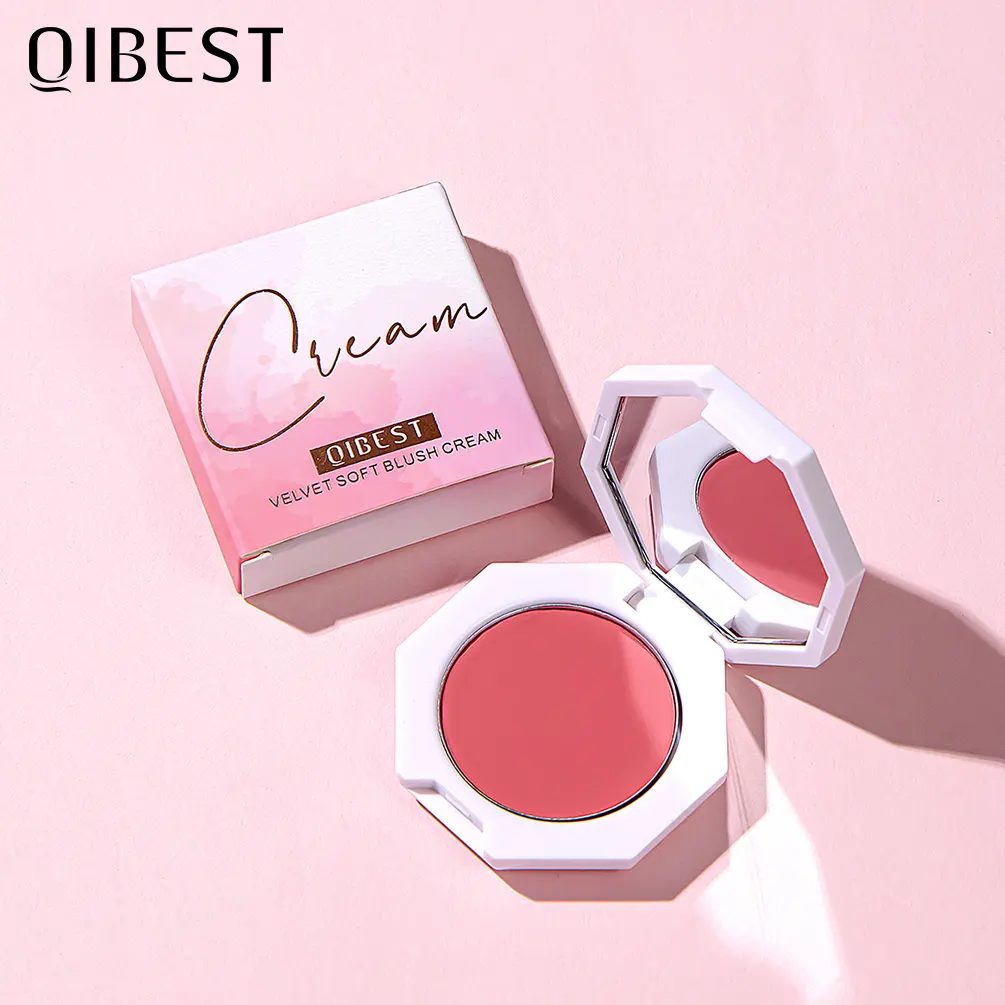 QIBEST Rosto Matte Blush Palette 6 Cor Bochecha Blush Em Pó Maquiagem Rouge Mineral Pigmento Cosméticos Longa Duração Natural Make Up