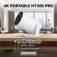 Projecteur intelligent Android 11 HY300 Pro+ 4K avec prise en charge 1080P, portable, extérieur, Full HD pour l'éducation et les entreprises