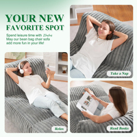 Grand sac de fèves géant moderne en fausse fourrure de luxe rempli de mousse personnalisée canapé pouf canapés chaises avec remplissage pour adultes