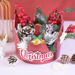 크리스마스 왕관 선물 상자 방수 선물 상자 크리스마스 장미 꽃다발 꽃꽂이 포장 상자