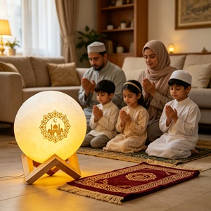 Lámpara LED con forma de Luna, Altavoz de Corán con Control por Aplicación, Lámpara Bluetooth para el Corán, Reproductor de Corán, Lámpara Musulmana para Leer el Corán - Product Image 1