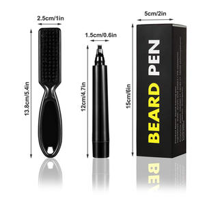 Kit de remplissage de <span class=keywords><strong>barbe</strong></span> pour hommes, stylo de remplissage rétractable et durable résistant à l'eau, amélioration de la brosse et du point à cheveux - Product Image 3