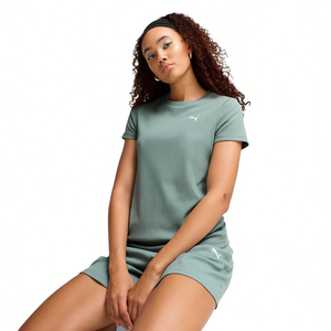 Pantalones Cortos Deportivos Puma para Mujer 685026 Verdes con Corte Acanalado - Product Image 3