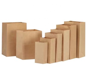 Sacs en papier <span class=keywords><strong>kraft</strong></span> à fond carré personnalisés, sacs en papier <span class=keywords><strong>kraft</strong></span> brun et blanc, sacs de livraison pour l'emballage alimentaire avec logo personnalisé - Product Image 3