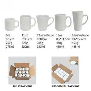 Taza de Cerámica Lisa al por Mayor, Taza de Café de Porcelana de 350 ml y 12 oz con Asa - Product Image 6