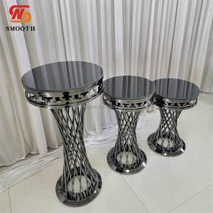 SMOOTH Hot Selling Gold Rectangle Iron Stainless Steel Mirror Design Cake Rack Set Dessert Table <b>Stand</b> for Wedding Decor - Product Image 2