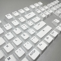 Personalized Translucent Spanish Keycaps ABS Material OEM Profile Doubleshot Process Mechanical Keyboard Keycaps