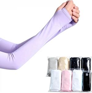 أكمام ضاغطة مخصصة للجنسين للرياضات الخارجية الصيفية، مصنوعة من نسيج الحرير للجري وركوب الدراجات، أكمام طويلة للحماية من الأشعة فوق البنفسجية - Product Image 2