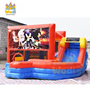 Grand château gonflable commercial <span class=keywords><strong>de</strong></span> 15x15 pieds avec filet <span class=keywords><strong>de</strong></span> sécurité, pour les centres <span class=keywords><strong>de</strong></span> jeux à fort trafic et les parcs d'attractions - Product Image 2