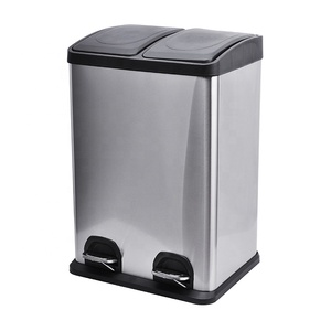 40L(20L+20L) Stainless Steel Dual <strong>Liner</strong> Recycle <strong>Bin</strong>/trash <strong>Bin</strong> - Product Image 3