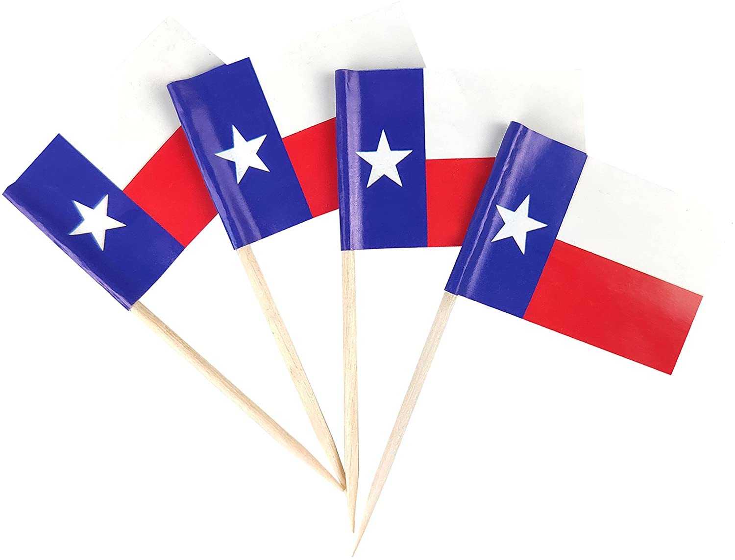 QQSD 100 Stück US-Flagge Mit Dünner Blauer Linie – Cupcake-Topper, Zahnstocher-Flaggen Für Dekoration