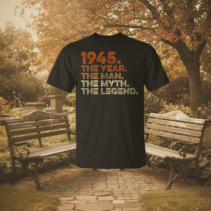 T-shirt vintage del 1945 Man Myth Legend, regalo promozionale speciale per il compleanno - Product Image 3