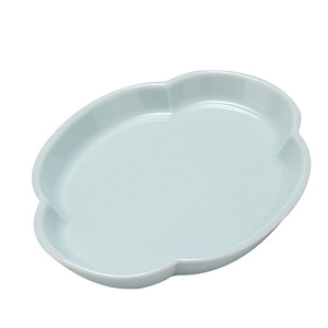 จานเซรามิคลายดอกเบโกเนีย จานพอร์ซเลนสำหรับเสิร์ฟผลไม้ ถาดเสิร์ฟชา - Product Image 5