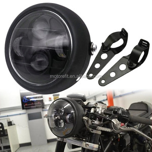 Motorefit 6.5 "pouces <span class=keywords><strong>rond</strong></span> noir mat <span class=keywords><strong>phare</strong></span> LED de <span class=keywords><strong>moto</strong></span> Hi Lo Beam avec support Cafe Racer <span class=keywords><strong>phare</strong></span> haute performance - Product Image 6