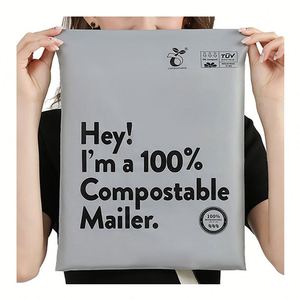 Sobres de Polipropileno D2W Compostables Negros Ecológicos, Bolsas Autosellables Elásticas para Regalos Promocionales - Product Image 1