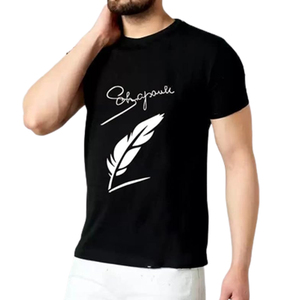 T-shirt en coton écologique imprimé de logo personnalisé en gros T-shirt à manches courtes et à col en O décontracté pour hommes du Bangladesh - Product Image 3