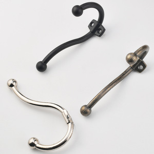 Zinc Alloy <b>Wall</b> Hook Antique Bronze Silver Black Coat Cap Rack For <b>Cabinet</b> <b>Bedroom</b> Door <b>Wall</b> Mounted Rust Resistant - Product Image 3