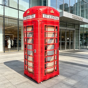 Modèle gonflable géant lumineux LED de 2 m, cabine téléphonique rouge de <span class=keywords><strong>Londres</strong></span>, kiosque publicitaire gonflable pour exposition en rue/tourisme - Product Image 6