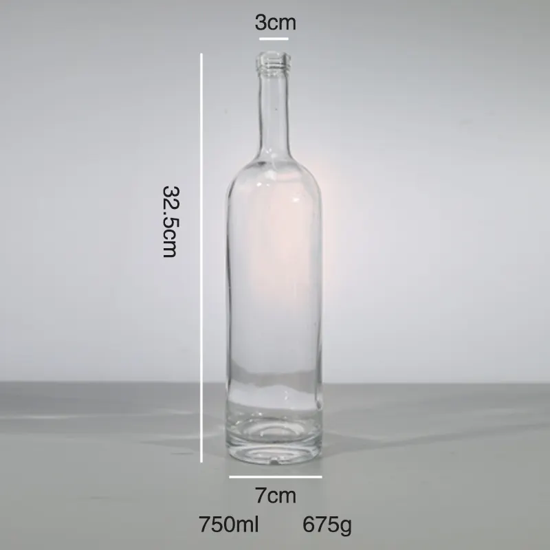 ขวดแก้วหรูหราสําหรับไวน์ จิน วิสกี้ วอดก้า เตกีล่า - 700ml, 750ml พร้อมฝาปิดจุกไม้ก๊อก