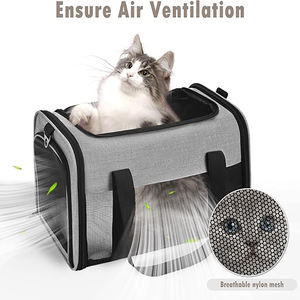 กระเป๋าใส่แมวสุนัขแมวแบบพกพาพับได้ได้รับการรับรองจากสายการบินกระเป๋าแมวแบบนุ่มสำหรับลูกสุนัขแมวได้รับการรับรองจากสายการบิน - Product Image 4