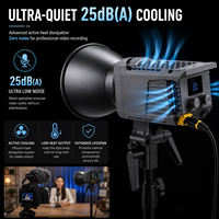 Luz de Video LED COB de 100W, 5600K Luz Diurna, CRI 96+, Montura Bowens, Control por Aplicación, Iluminación Continua para Fotografía de Estudio