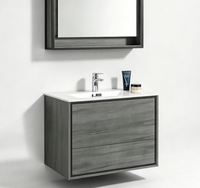 Meuble de salle de bain mural moderne et simple avec miroir, meuble-lavabo mural commercial en gros pour appartement