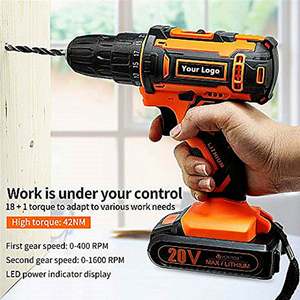 Taladro Inalámbrico de Impacto de 21V con Logotipo Personalizado al por Mayor 2024, Juego de Taladro Inalámbrico con Batería de Iones de Litio - Product Image 3