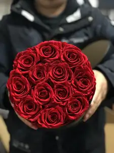 Valentine Decoração Herzbox Real Rosen Arranjo Flor Gift Box estabilizado Infinito Forever Eternal Preservado Rosas