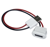 Câble d'extension USB Type C mâle vers femelle noir et blanc, étanche par injection de colle, pour charge directe
