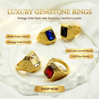 Bague pour homme RH Vintage personnalisable avec runes multicolores, en acier inoxydable plaqué or 18K PVD de haute qualité, bijoux de mode