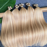 Mince Invisible Genius Trame Cheveux Brut 100% Cuticule Aligné Extensions de Cheveux Humains 12A Grade Vierge Russe Main Attachée Trame Cheveux