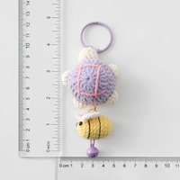 Mignon Vente à Chaud Nouveau Produit Crochet Crochet Jouet Compagnon Poupée Animal En Peluche Porte-clés Mignon Personnalisé Tortue Miel Crochet Porte-clés