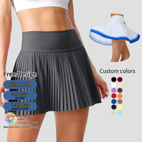Vêtements de sport personnalisés, jupe de yoga plissée à taille haute, séchage rapide, extensible, douce, avec short intégré, jupe de badminton, de volley-ball, de tennis pour femmes