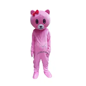 Hengyuan fantasia de urso, rosa mascote, cuidados com o urso, traje de mascote para festa