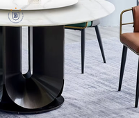Table à manger au design moderne avec plateau Colorite et base en métal pour cuisine familiale, bar, salon - pour usage domestique, ferme, hôtel
