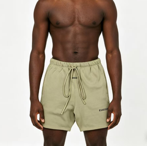Shorts décontractés 2026 Nouveauté Coton Pur Homme Été Sport Décontracté Taille Mi-Haute Vente Chaude Imprimé Sérigraphié Molleton Uni - Product Image 4