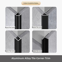Profilé d'angle en alliage d'aluminium pour carrelage, bord incurvé, protection décorative moderne pour murs et sols, appartement, hôtel, maison, villa, bureau